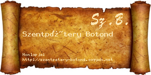 Szentpétery Botond névjegykártya