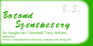 botond szentpetery business card